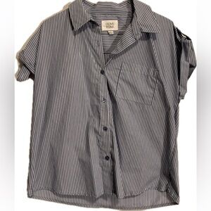 Olive and Oak Blue White Striped Button-down Women’s Shirt size medium